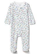 Gap Sprinkle Zip Footed One Piece - White