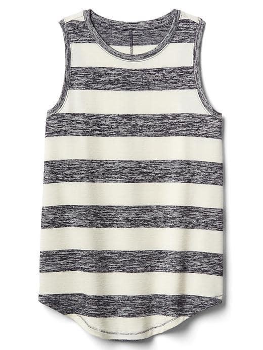 Gap Women Softspun Burnout Stripe Tank - Dark Night