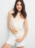 Gap Ombre Tie Front Sleeveless Shirt - Satiny Pink
