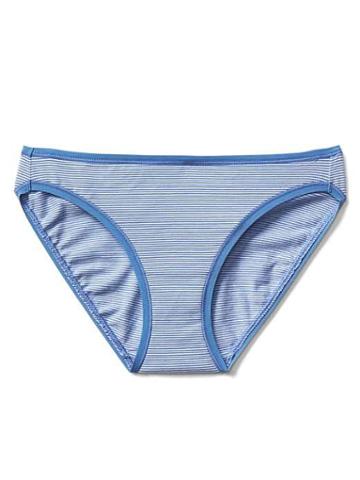 Gap Women Stretch Cotton Low Rise Bikini - Mini Stripe Cabana Blue