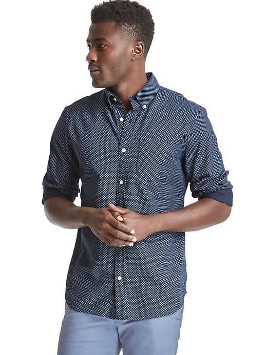 Gap Men Swiss Dot Oxford Standard Fit Shirt - Navy