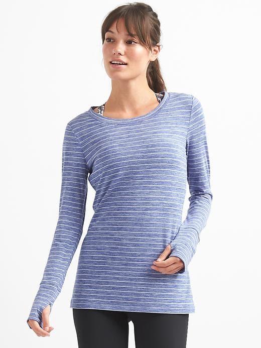 Gap Gapfit Stripe Crewneck - Capital Blue