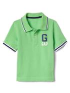 Gap Sporty Logo Pique Polo - Citrus Green