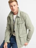 Gap Men Cotton Fatigue Jacket - Olive