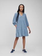 100% Organic Cotton Denim Tiered Dress With Washwell