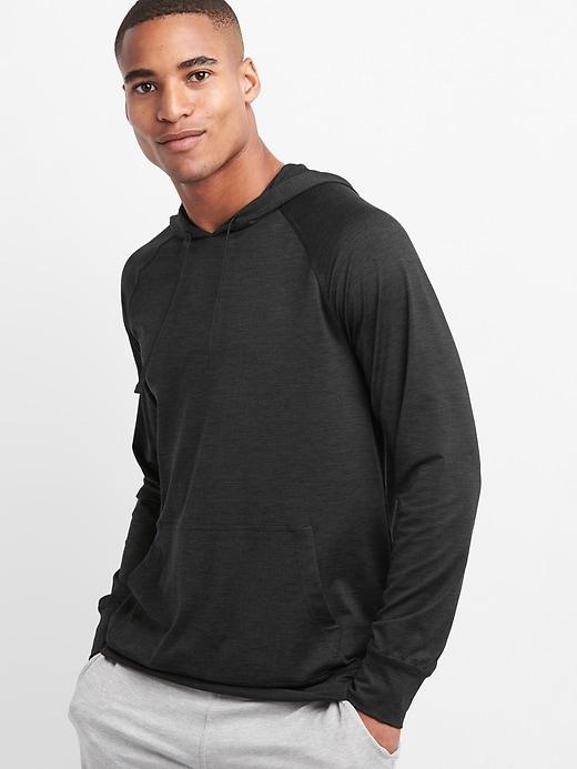 Gap Men Brushed Tech Jersey Hoodie - True Black