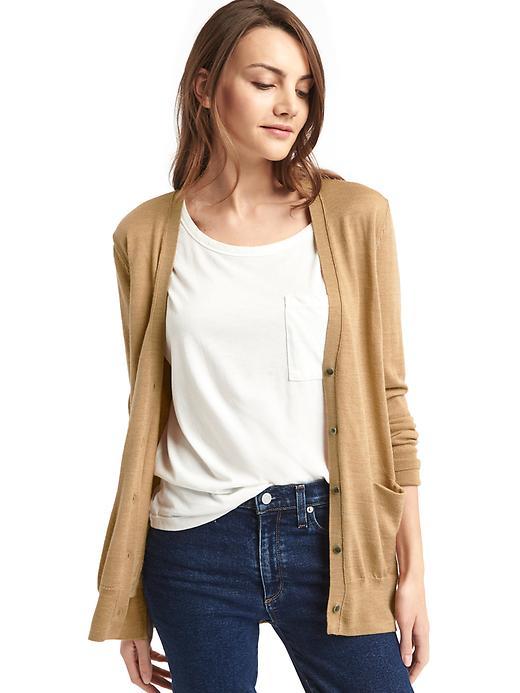 Gap Women Merino Wool Cardigan - Camel
