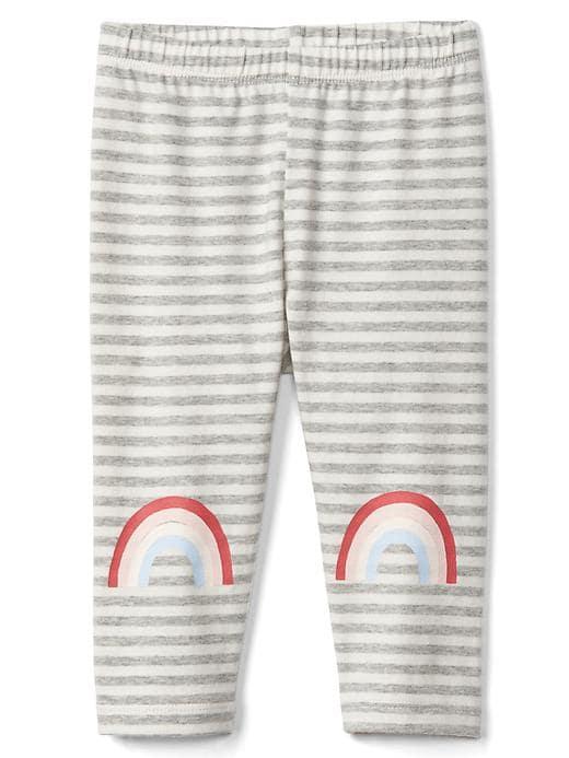 Gap Graphic Stripe Stretch Jersey Leggings - Light Heather Gray