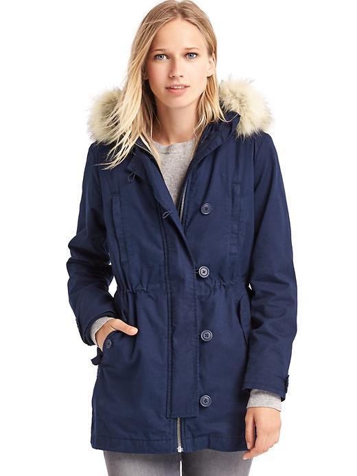 Gap Women 2 In 1 Hooded Parka - Dark Night