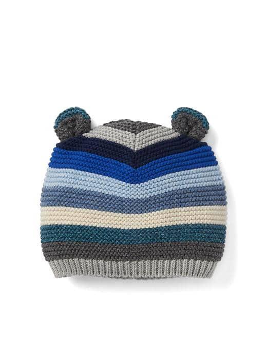 Gap Bear Garter Beanie - Cool Blue Stripe