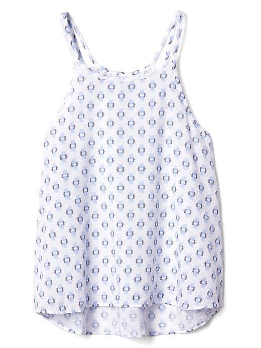 Gap Women Dream Well Print Sleep Cami - Ikat Windowpane Blue