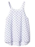 Gap Women Dream Well Print Sleep Cami - Ikat Windowpane Blue