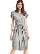 Gap Women Modal Spacedye Tie Dress - Black Space Dye