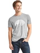 Gap Men Moon Over Mountains Crewneck Tee - New Heather Grey