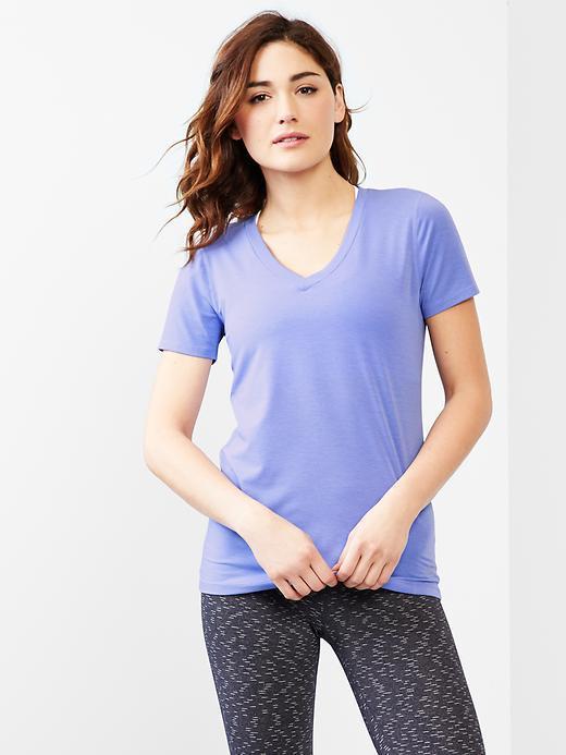 Gap Women Gapfit Breathe V Neck T - Neon Medium Blue