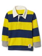 Gap Rugby Stripe Long Sleeve Polo - Yellow Twist