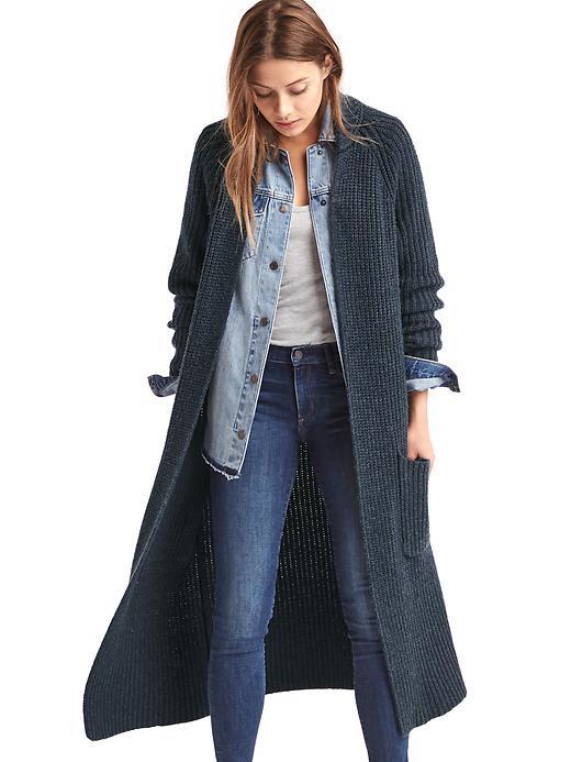 Gap Women Maxi Shaker Cardigan - Navy Heather