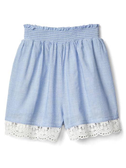 Gap Crochet Trim Pull On Shorts - Light Blue