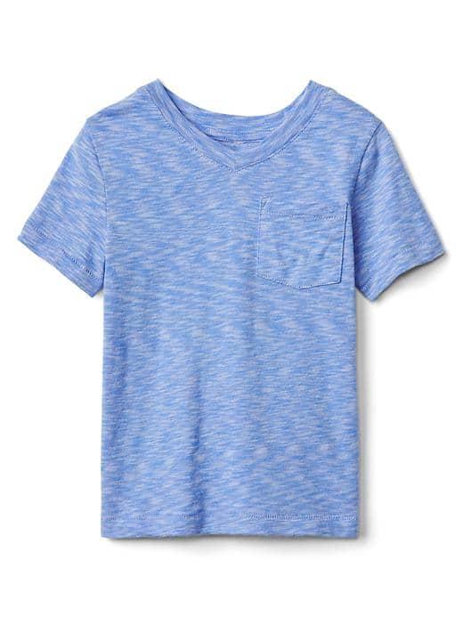 Gap V Neck Pocket Slub Tee - Tile Blue