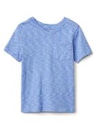 Gap V Neck Pocket Slub Tee - Tile Blue