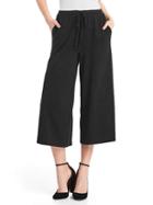 Gap Women Wide Leg Crop Slub Jersey Pants - True Black