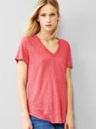 Gap V Neck Linen Tee - Autumn Rose