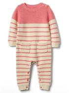 Gap Stripe Garter One Piece - Pink Heather