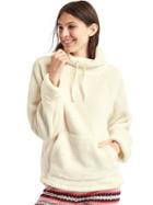 Gap Women Sherpa Funnel Neck Pullover - Snow Cap