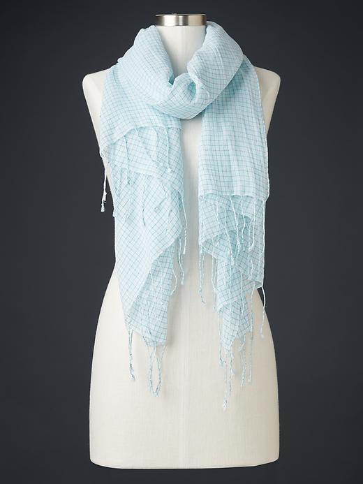 Gap Women Grid Scarf - Southern Turquoise