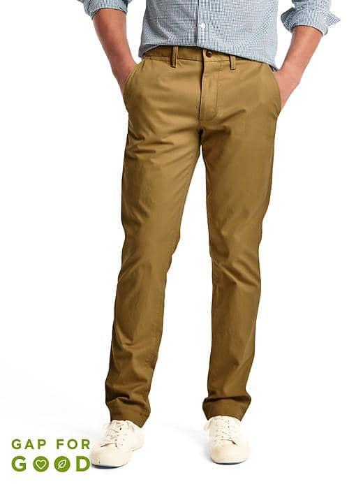 Gap Men Classic Stretch Slim Fit Khakis - Palomino Brown