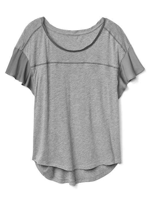 Gap Women Flutter Sleeve Tee - Heather Grey