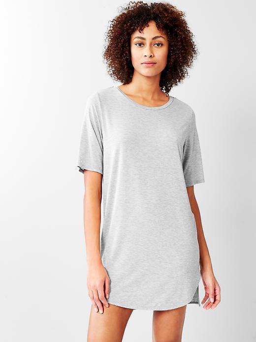 Gap Pure Body Essentials T Shirt Dress - Light Heather Grey