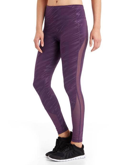 Gap Women Gapfit Blackout Gfast High Rise Mesh Leggings - Liquid Hi Shine Plum