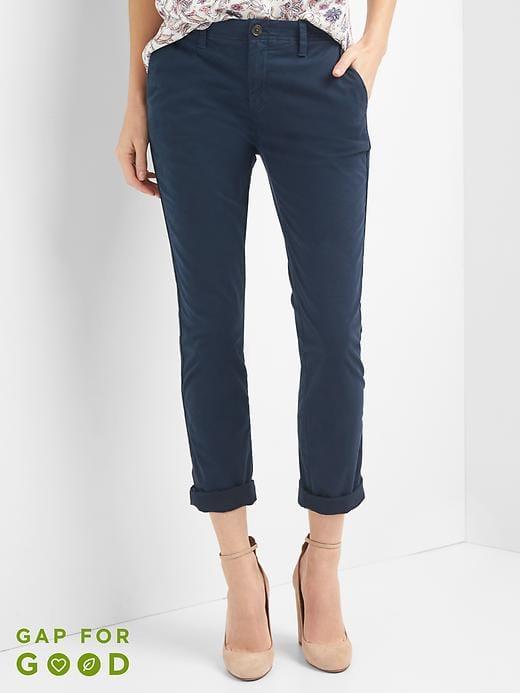 Gap Girlfriend Twill Stripe Chinos - True Indigo