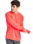 Gap Aeromesh Crewneck Long Sleeve T Shirt - Neon Coral Flame
