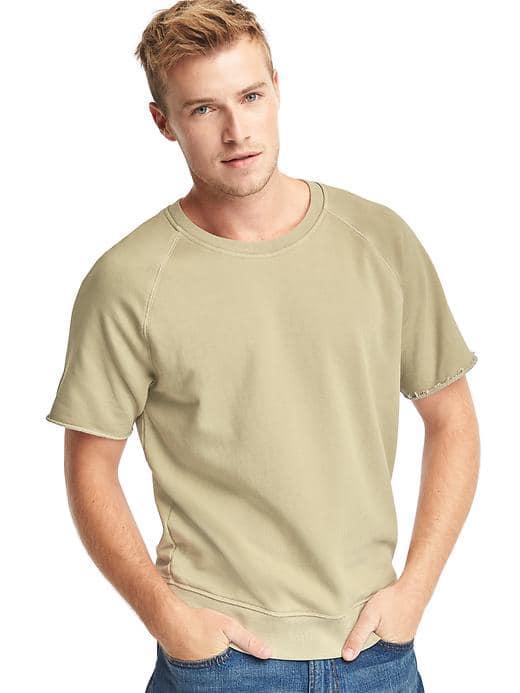 Gap Men Terry Short Sleeve Pullover - Iconic Khaki