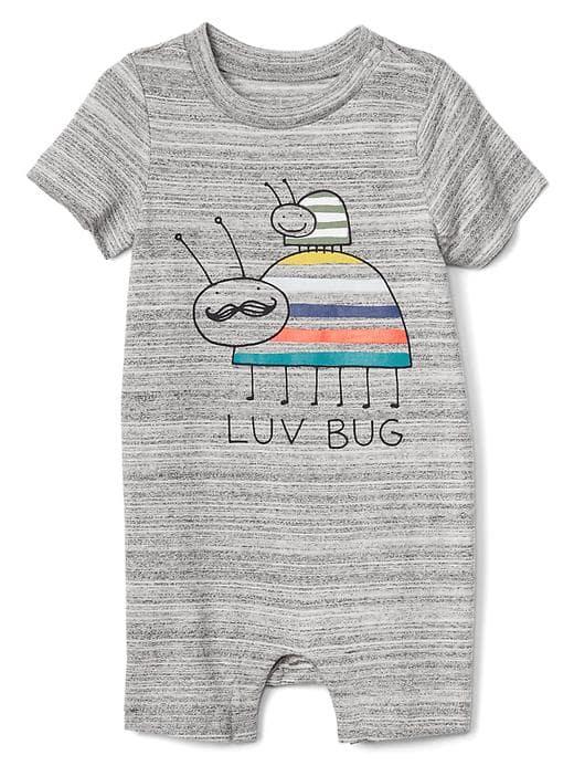 Gap Graphic Shorty One Piece - New Heather Grey