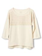 Gap Women Embroidered Yoke Sweatshirt - Off White