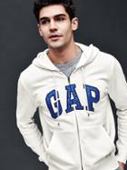 Gap Men Logo Lightweight Zip Hoodie - New Off White