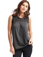 Gap Women Embroidered Lace Tank - Charcoal