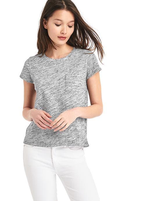 Gap Women Crewneck Pocket Tee - Heather Grey