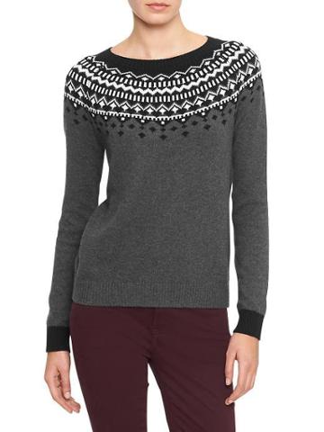 Gap Women Factory Fair Isle Crewneck Sweater - Nordic Fair Isle