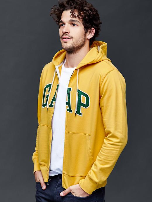 Gap Men Logo Zip Hoodie - Golden