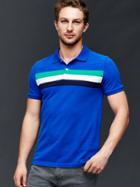 Gap Men Multi Stripe Pique Polo - Blue Stripe