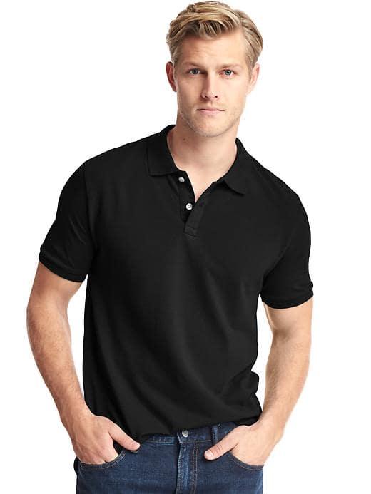 Gap Solid Pique Polo - True Black