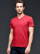 Gap Men Essential V Neck T Shirt - Lasalle Red