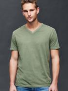 Gap Men Vintage Wash V Neck T Shirt - Desert Cactus