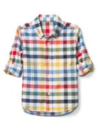 Gap Plaid Oxford Convertible Shirt - Multi
