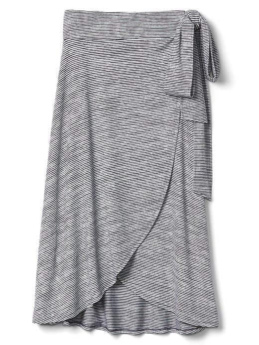 Gap Women Softspun Knit Midi Wrap Skirt - Dark Night