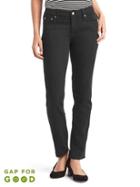 Gap Women Washwell Mid Rise Real Straight Jeans - Black